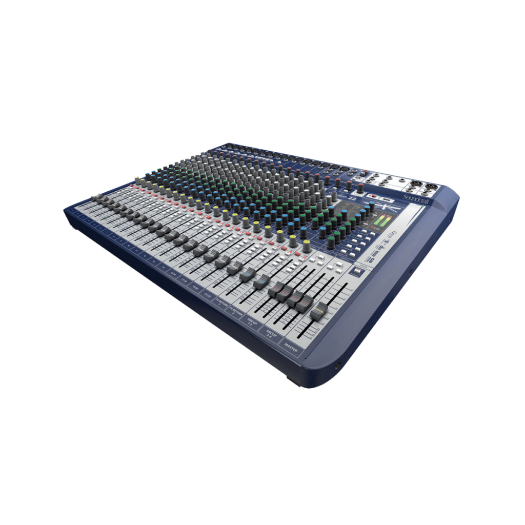 Console de mixage analogique Soundcraft Signature 22 en location chez Elec Expo