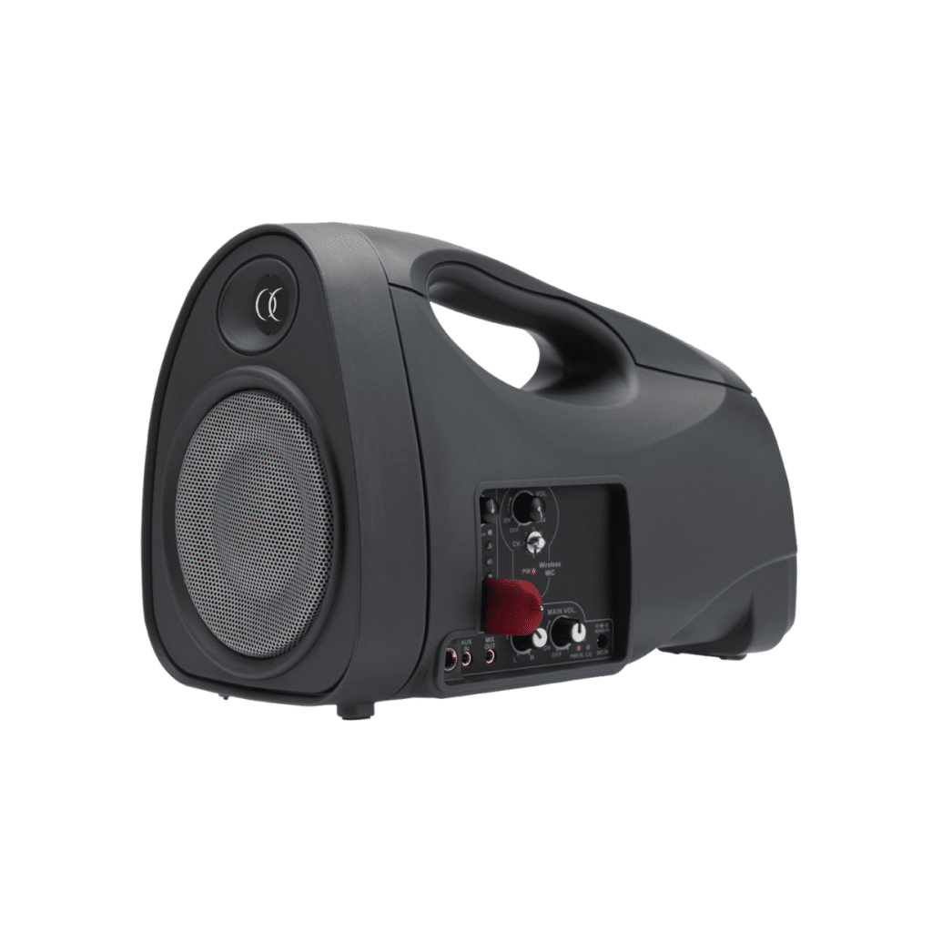 Enceinte portable avec micro sans fil en location chez Elec Expo